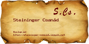Steininger Csanád névjegykártya